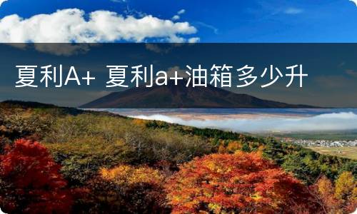 夏利A+ 夏利a+油箱多少升