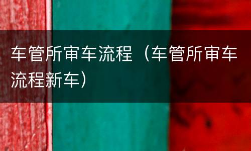 车管所审车流程（车管所审车流程新车）