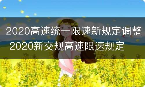 2020高速统一限速新规定调整 2020新交规高速限速规定