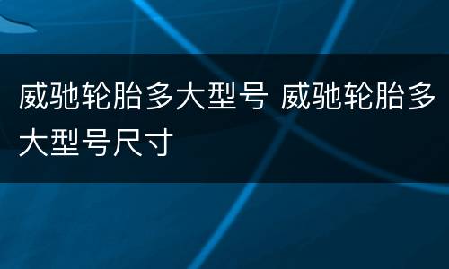 威驰轮胎多大型号 威驰轮胎多大型号尺寸