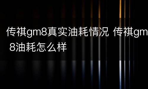 传祺gm8真实油耗情况 传祺gm 8油耗怎么样