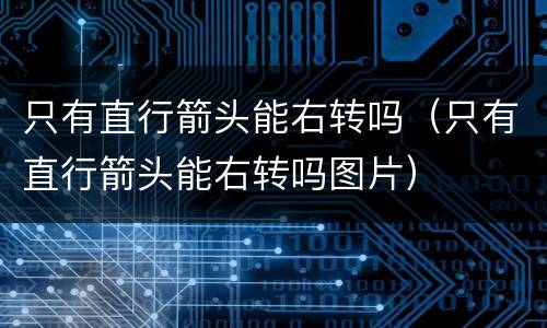 只有直行箭头能右转吗（只有直行箭头能右转吗图片）