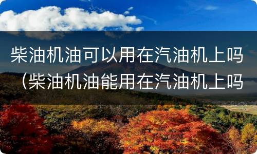 柴油机油可以用在汽油机上吗（柴油机油能用在汽油机上吗）