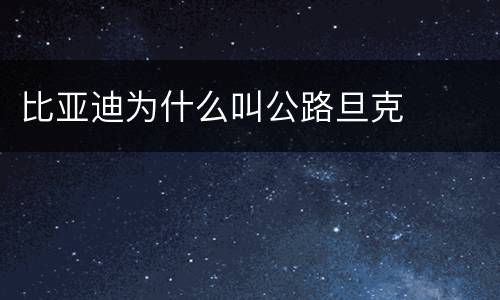 比亚迪为什么叫公路旦克