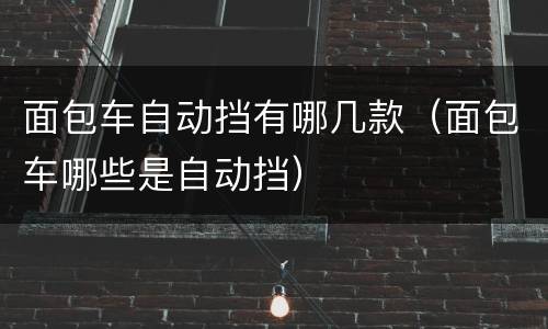 面包车自动挡有哪几款（面包车哪些是自动挡）