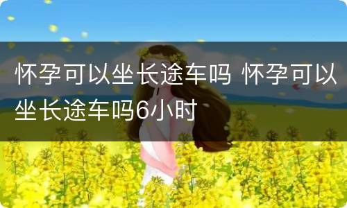 怀孕可以坐长途车吗 怀孕可以坐长途车吗6小时