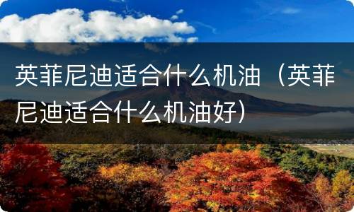 英菲尼迪适合什么机油（英菲尼迪适合什么机油好）