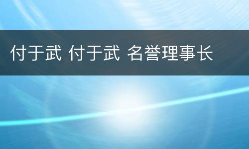 付于武 付于武 名誉理事长
