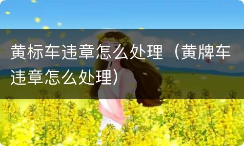 黄标车违章怎么处理（黄牌车违章怎么处理）