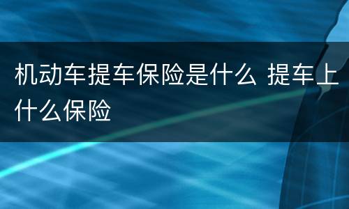 机动车提车保险是什么 提车上什么保险