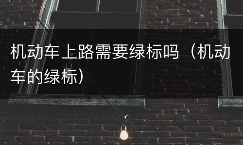 机动车上路需要绿标吗（机动车的绿标）