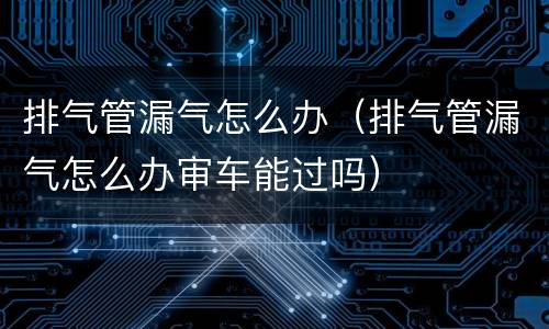 排气管漏气怎么办（排气管漏气怎么办审车能过吗）