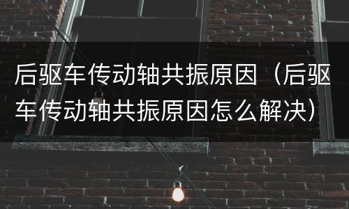 后驱车传动轴共振原因（后驱车传动轴共振原因怎么解决）
