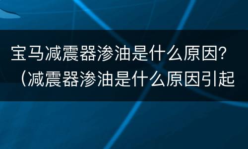 宝马减震器渗油是什么原因？（减震器渗油是什么原因引起的）
