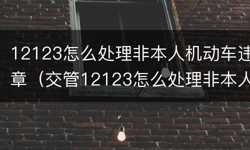 12123怎么处理非本人机动车违章（交管12123怎么处理非本人机动车违章）