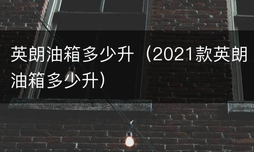 英朗油箱多少升（2021款英朗油箱多少升）