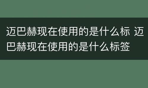 迈巴赫现在使用的是什么标 迈巴赫现在使用的是什么标签