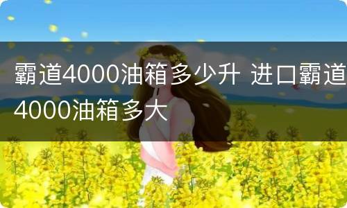 霸道4000油箱多少升 进口霸道4000油箱多大