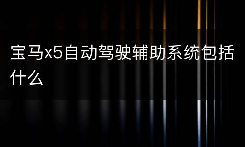 宝马x5自动驾驶辅助系统包括什么