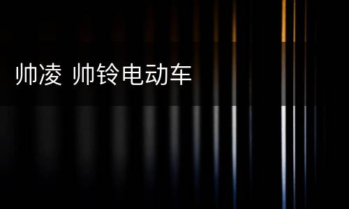 帅凌 帅铃电动车