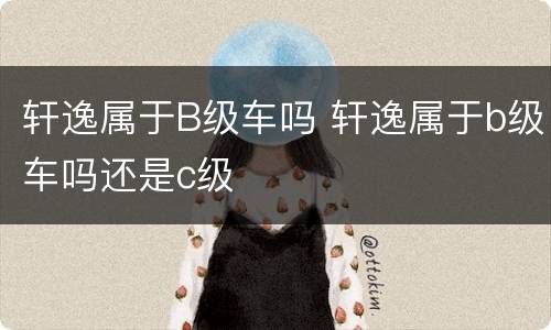 轩逸属于B级车吗 轩逸属于b级车吗还是c级