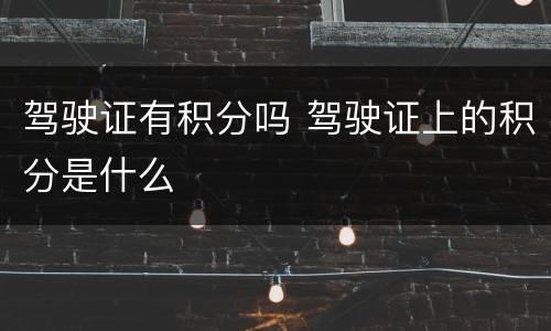 驾驶证有积分吗 驾驶证上的积分是什么