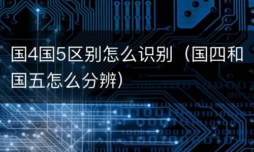 国4国5区别怎么识别（国四和国五怎么分辨）