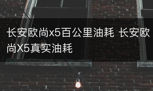 长安欧尚x5百公里油耗 长安欧尚X5真实油耗