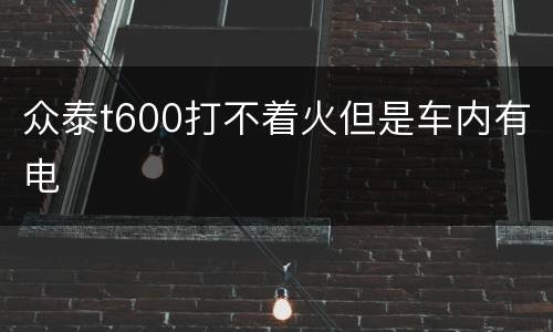众泰t600打不着火但是车内有电