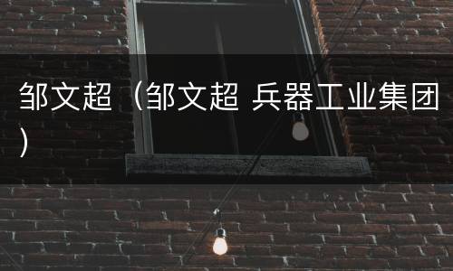 邹文超（邹文超 兵器工业集团）