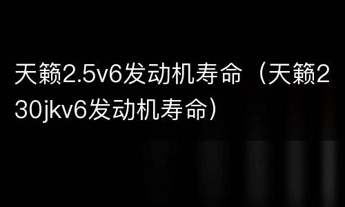 天籁2.5v6发动机寿命（天籁230jkv6发动机寿命）