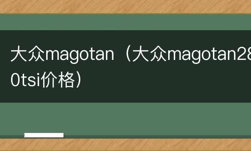 大众magotan（大众magotan280tsi价格）