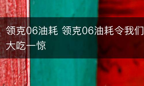 领克06油耗 领克06油耗令我们大吃一惊