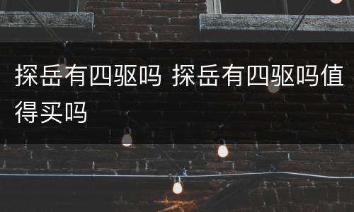探岳有四驱吗 探岳有四驱吗值得买吗