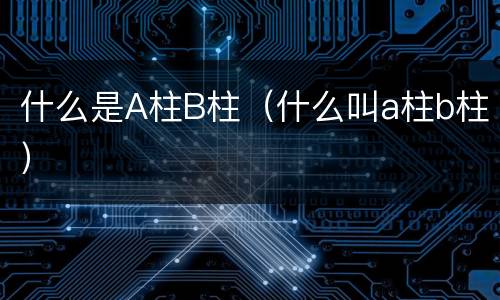 什么是A柱B柱（什么叫a柱b柱）