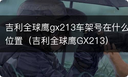 吉利全球鹰gx213车架号在什么位置（吉利全球鹰GX213）