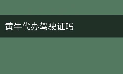 黄牛代办驾驶证吗
