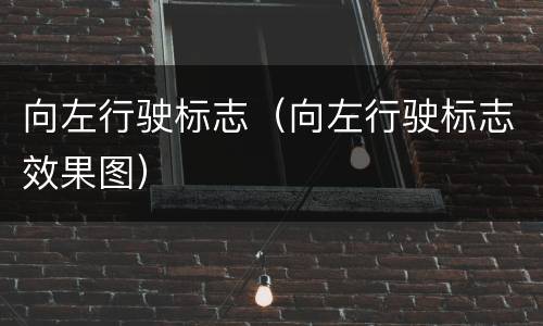 向左行驶标志（向左行驶标志效果图）