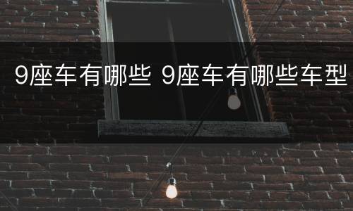 9座车有哪些 9座车有哪些车型