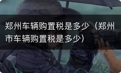 郑州车辆购置税是多少（郑州市车辆购置税是多少）