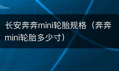 长安奔奔mini轮胎规格（奔奔mini轮胎多少寸）