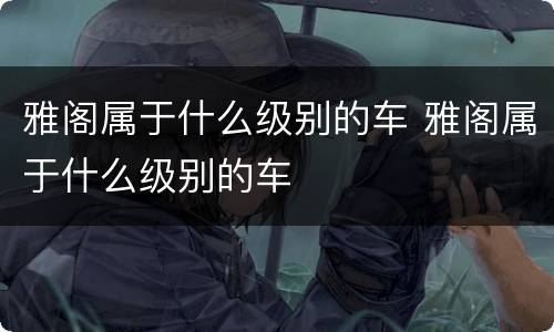 雅阁属于什么级别的车 雅阁属于什么级别的车