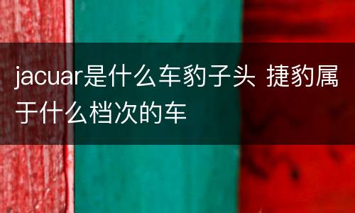 jacuar是什么车豹子头 捷豹属于什么档次的车