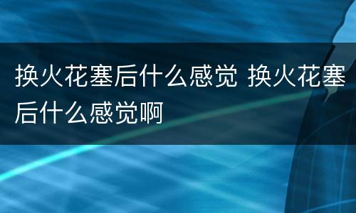 换火花塞后什么感觉 换火花塞后什么感觉啊