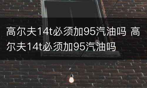 高尔夫14t必须加95汽油吗 高尔夫14t必须加95汽油吗