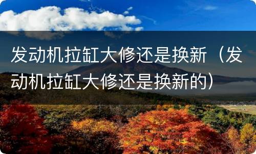 发动机拉缸大修还是换新（发动机拉缸大修还是换新的）