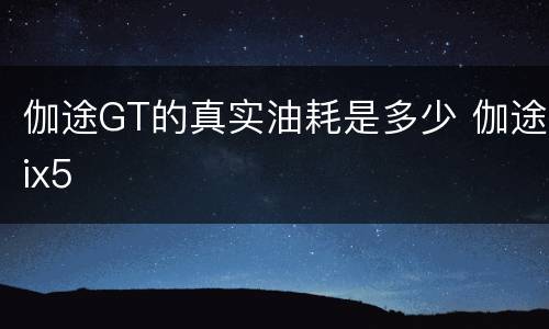 伽途GT的真实油耗是多少 伽途ix5