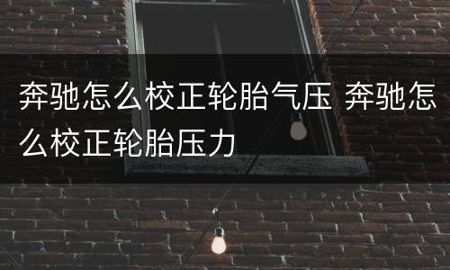 奔驰怎么校正轮胎气压 奔驰怎么校正轮胎压力