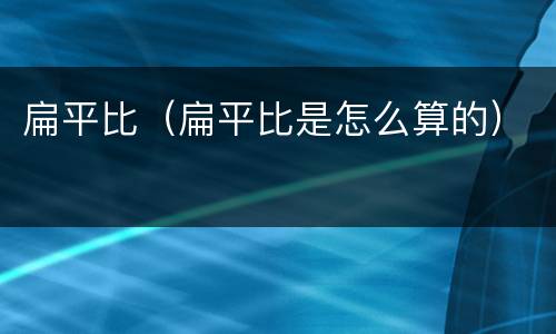 扁平比（扁平比是怎么算的）