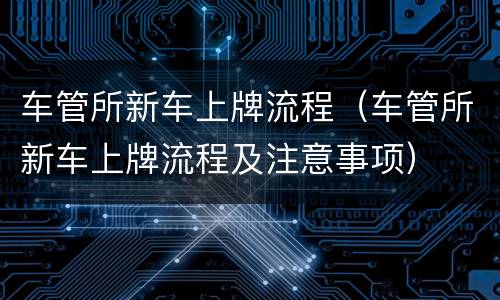 车管所新车上牌流程（车管所新车上牌流程及注意事项）